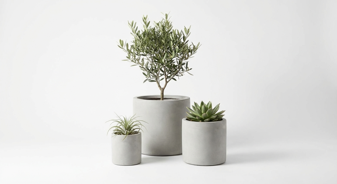 Concrete Planter Trio